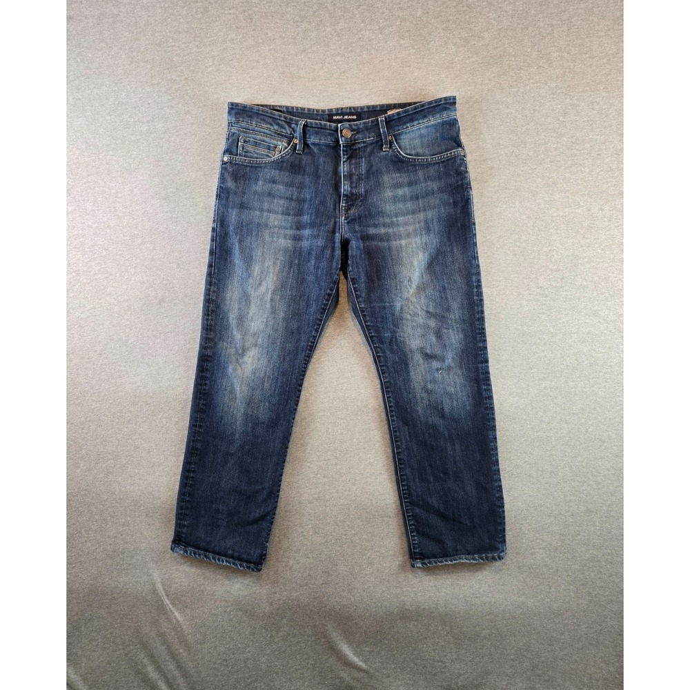 Mavi Jeans Mens 38x30 Blue Matt Relaxed‎ Straight Leg Denim Pants Stretch Turkey